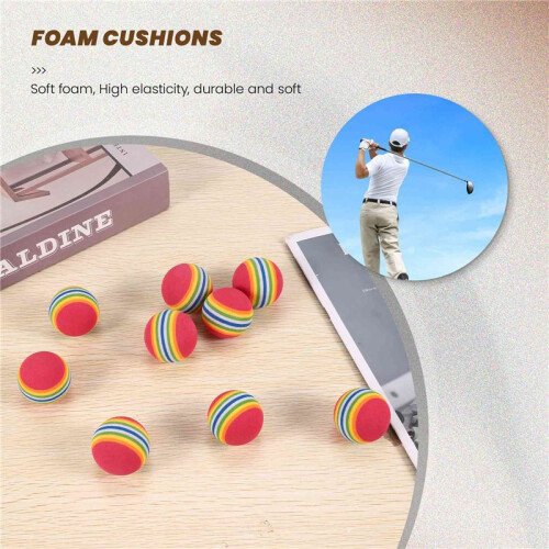 50pcs  Swing Training Aids Indoor Practice Sponge Foam Rainbow Balls 2