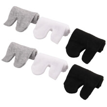 3 Par Japansk Kimono Flip Flop Sandal Delad Tå Tabi Geta Zori Strumpor Vit+Svart+Grå