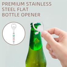10 Pack Beadable Beer Opener Flat Beer Bottle Opener Decorative Beaded Bottle Opener DIY Bead Bottle Opener