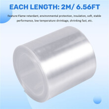 2M 43mm 27mm Dia PVC Heat Shrink Tubing Clear for 1 x 26650 Battery