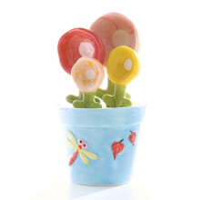 Cuillère à Mesurer en Céramique Cuisson des Aliments Cuisine Maison Cuillère à Sucre Sel avec Base Fournitures de Cuisine Mignonnes Bleu