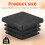 24 Pcs 30mm x 30mm Plastic Ribbed Square End Caps Tube Insert Black 7