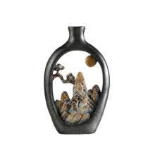 Artistic Resin Vase Table Decoration Home Decoration Luxury New Chinese Style Mountain Scenery Vase Decoration,High