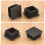 24 Pcs 30mm x 30mm Plastic Ribbed Square End Caps Tube Insert Black 6