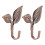 2 x Iron Leaf Shaped Curtain Tie backs Holders Wall Hooks Home Decor, Red Bronze 7