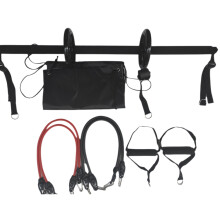 Pilates Bar Kit+Resistance Bands,Pilates Equipment Exercise Bar with Ab Roller, Portable Home Gym Yoga Fitness Bar Black