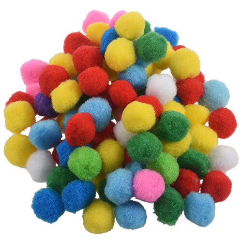 100 Pcs Mixed Color Soft Fluffy Pompoms for kids Crafts, 20mm 1