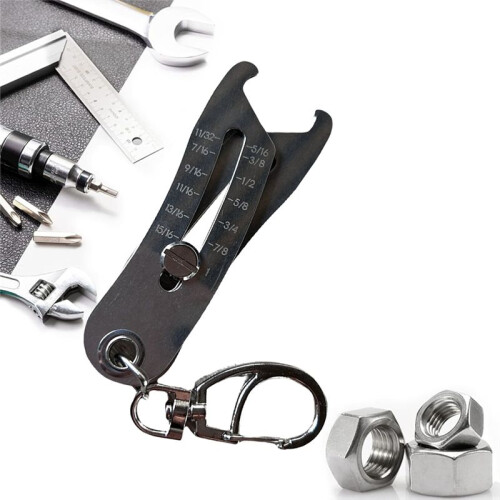 Portable Precise Thread Size Checker Keychain Nut & Bolt Thread Size Checker Bolt Size Finder Keychain for Measurement 2