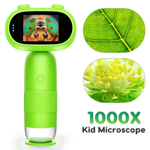 Digital Microscope Handheld Microscope with 2inch IPS Screen 1000X Portable Pocket Microscope for Kids Adults PC View 1