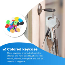 24 Key Caps With Flexible Key Cover For Easy Identification Of Door Keys, Multicolor
