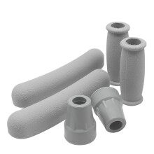 Kit de Substituição de Muletas com 6 Peças, Protetores de Muletas com Axilas, Protetores de Mão, Muletas, Pegadores de Mão e Pontas de Muleta