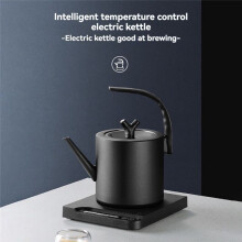Chaleira Elétrica Gooseneck de 1,0 L, 6 Configurações de Temperatura, Chaleira de Fervura de 1000 W para Café/Chá/Aveia, Plugue UE Grátis
