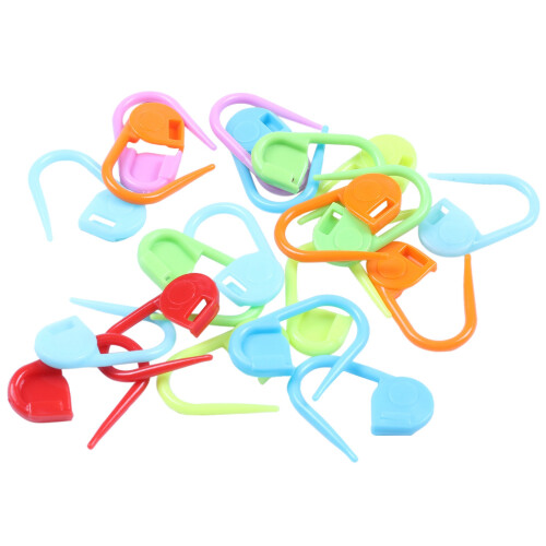 20 Pcs Color Knitting Stitch Mark Crochet Locking Tool   Holder