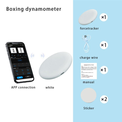 Force Tracker Punching Bag Power Meter Speed Test Boxing Kick Sensor Dynamometer Training Boxing Dynamometer White 1