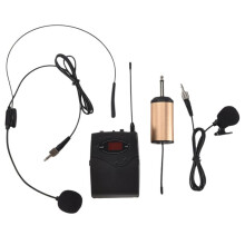 Draadloos Microfoonsysteem, Draadloze Microfoonset met Headset en Lavalier-Reversmicrofoons Beltpack-Zenderontvanger