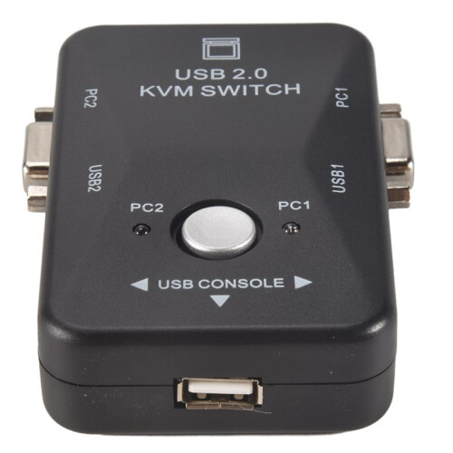 Usb Kvm  Switcher 2 Puertos VGA Svga  Box USB 2.0 Mouse Keyboard 1920X1440  Box