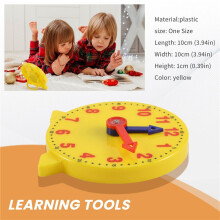4 Inch Student Learning Clock  Model Teacher Gear Clock 12/24 Hour School Learning Tools