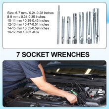 6Mm - 17Mm Tubular Socket Wrench Set Plug Tube Hollow Socket Wrench Filter Wrench