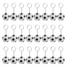 24 Pack White Soccer Keychains, Soccer Stress Keychains,Sports Keychains,School Carnival Reward for Kids