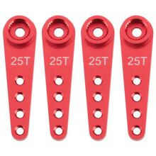 4 STUKS 37Mm 25T Metalen Uitbreiding Stuurservo Arm Hoorn voor RC Auto Crawler Onderdelen, Rood