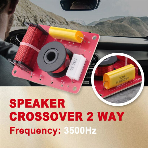130W Speaker Crossover 2 Way High-Low 8 Ohm Frequency Divider for 6 Inch Speaker 2