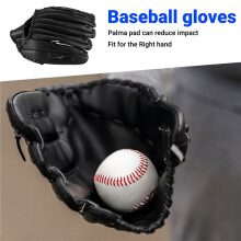 Sport All'Aria Aperta 2 Colori Guanto da Baseball Softball Attrezzatura Pratica Mano Destra per Treno Donna Uomo Adulto, Nero 12,5 Pollici