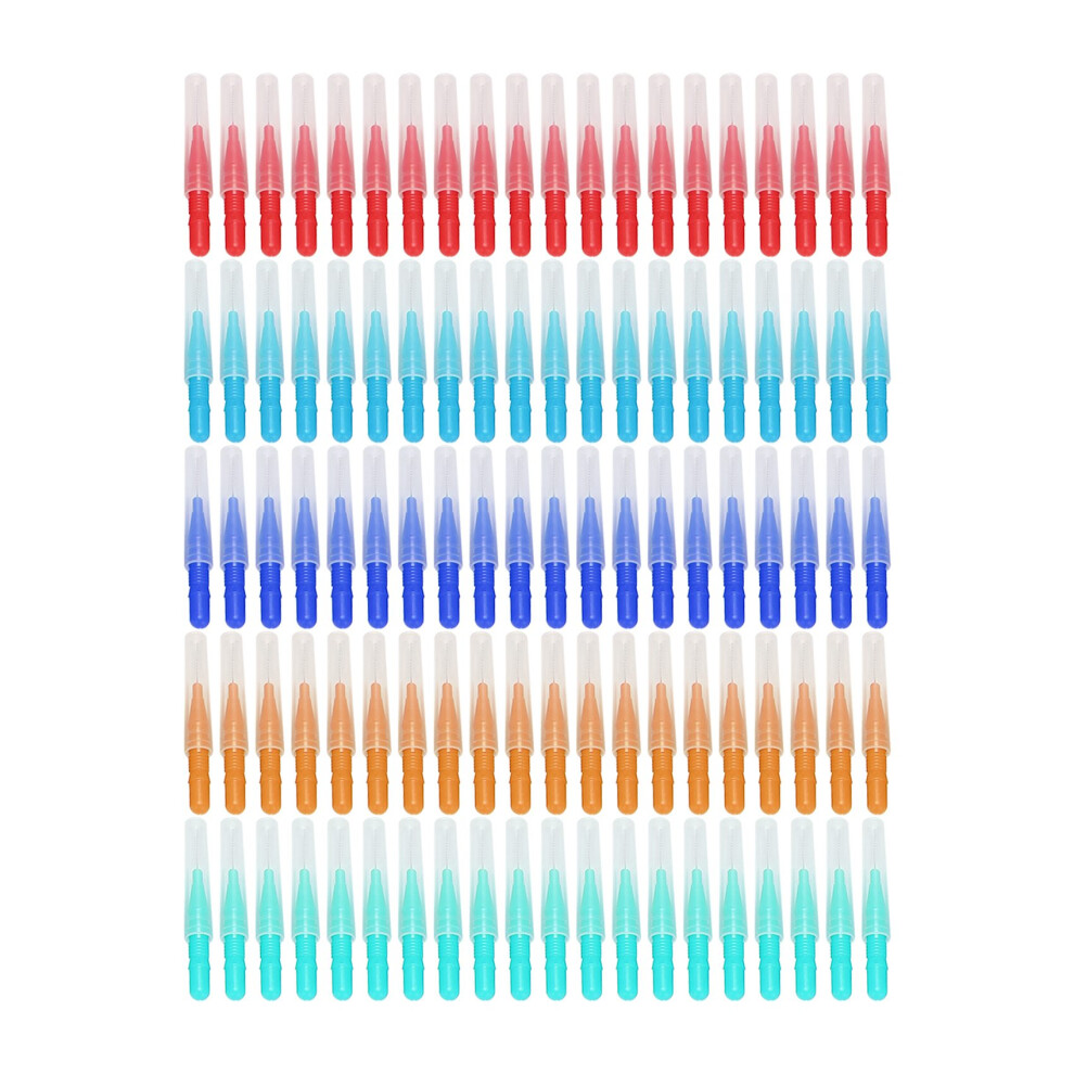 Typecat 100Pcs Interdental Brush Teeth Soft Dental Picks Tooth Floss Interdental Brush Refill Dental Toothpick Cleaners