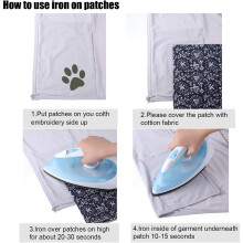 30 Pieces Iron Fabric Patches Fabric Repair Patches Twill Clothing Repair Patch Kit for Jacket Clothes, 5 Colors