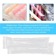 Disposable Bags 120Pcs Freezer Tubes, Ice Bags with Funnel and Ice Sleeves for Juice, Ice Candy Pops, Fruit