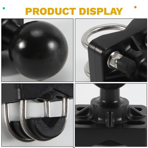 Base de Montagem em Trilho de Guiador para Motocicleta com Parafuso Duplo em U com Esfera de 1,5 Polegadas para Câmera  para  para 1