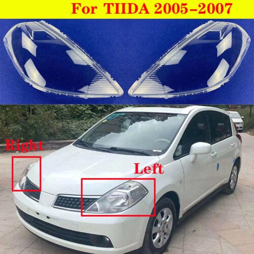 1 Pair Car Front Headlight Lens Cover Headlight Lamp Shell Accessories for  TIIDA 2005-2007 1