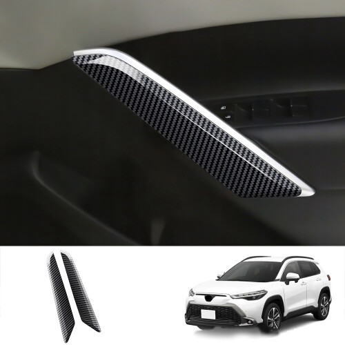 2Pcs Carbon Fiber Car Inner Door Handle Trim Pull Grab Panel Handle Cover for    2021 2022 RHD 2