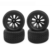 4Pcs 90mm Rubber Tires Tyre Wheel for 144001 124019 12428 104001 Haiboxing 16889 SG1601 RC Car Upgrade Parts