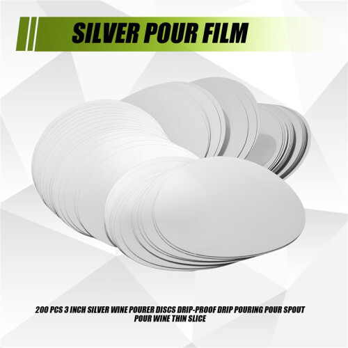 200 Pcs 3 Inch Silver Wine Pourer Discs Drip-Proof Drip Pouring Pour Spout Pour Wine Thin Slice 1