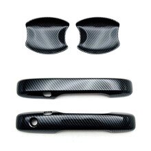 Car Carbon Fiber Front Door Handle Cover Trim Sticker Door Handle Bowl Cover Trims for HRV HR-V Vezel 2021 2022 RHD