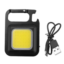 COB Flashlight,500Lumen Bright Rechargeable Keychain Flashlight 3 Light Mode with Bottle Opener for Fishing,Camping