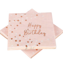 Happy Birthday Servietten 3-Lagige Papier Servietten Rosa Gold Tisch Dekoration Kinder Geburtstag Dekoration