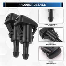 Front Windshield Washer Nozzles Wiper Spray Kit for , , Ram, - Replaces Part Number 4805742AB, 5116079AA