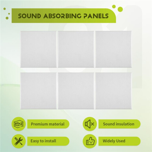 6 PeçAs Painel de AbsorçãO AcúStica 12 Polegadas X 12 Polegadas X 0,4 Polegadas Acolchoamento à Prova de Som para Isolamento de Eco Baixo para 1