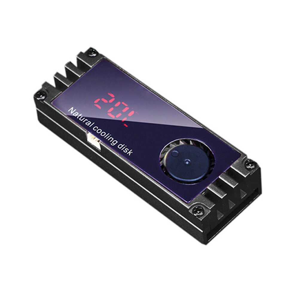 Photos - Computer Cooling M2 SSD Heatsink Cooler Temperature OLED Digital Display M.2 2280 NVME SSD Solid State Hard Disk Radiator Heat Black