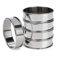 5 Stuks Dubbelgerolde Taartringen, Ronde Muffinringen, Crumpetringen, Ronde Taartringen voor Thuisrestaurant, Bakgereedschap