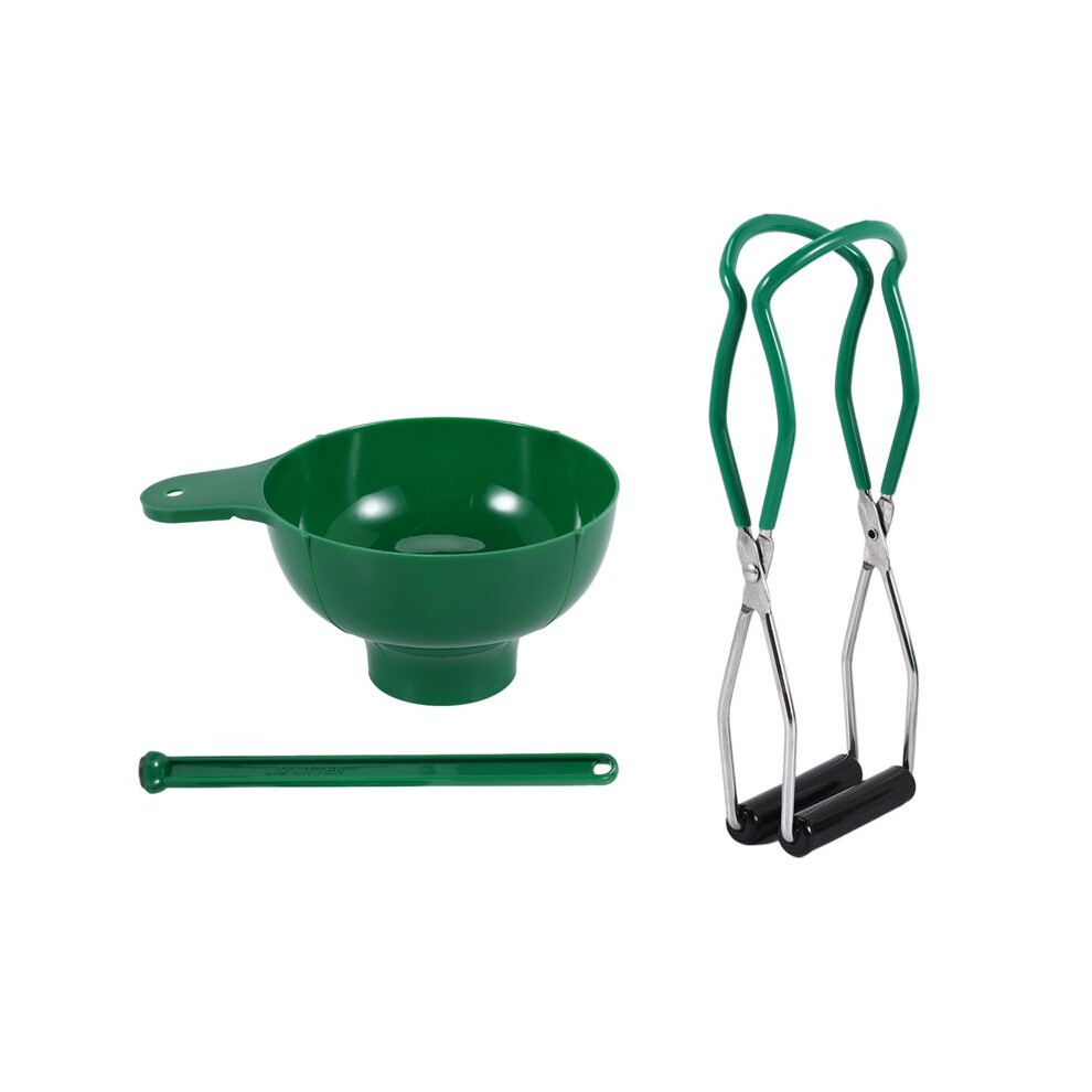 Canning Kit Jar Lifter Wide Mouth Canning Funnel Lid Wand For Canning Jars Anti-Scald Kitchen Tools(3Pcs,) Green 6033779530434