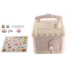 Cute House Money Box with 3D Sticker Kawaii Piggy Bank for Kids Adults Savings Box for Coins Banknotes Birthday Gift,1