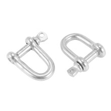 304 Stainless Steel Screw Pin D Style Chain Dee Shackle 4mm for Rigging M4 Pack Of 2