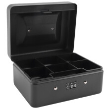 Haltbare Metall-MüNzbox mit AbschließBarem Aufbewahrungsfach - Kleine MüNzbox mit Zahlenschloss 15 X 12 X 7,7 Cm (Schwarz)