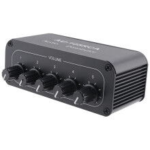 Stereo Audio Mixer 1 Input 5 Out Multi-Channel Audio Source Distributor RCA GräNssnitt för EffektföRstäRkare