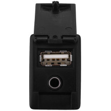 Adaptador de Puerto USB AUX para AutomóVil Jack Auto para Rav4 Camry para Yaris para Avalon 86190-0R010 PláStico Negro