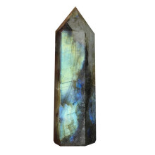 Mondstein Kristall SäUle NatüRlicher Labradorit Quarz Obelisk Kristall SäUle Zauber Stab Punkt Heilstein Wohnkultur 7-8Cm