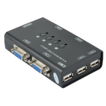 KVM-, USB VGA KVM- voor 4 Pc'S Die Één Videomonitor en 3 USB-Apparaten Delen, voor Pc, Toetsenbord, Muis en Scanner