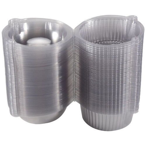 100 StüCk Transparente Kunststoff Cupcake Kuchen Box Muffin Dome Halter Box 1